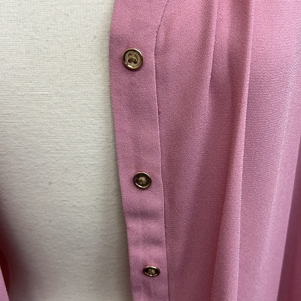 Tahari Long Sleeve Button Down Blouse in Makeup Pink - Picture 6 of 9
